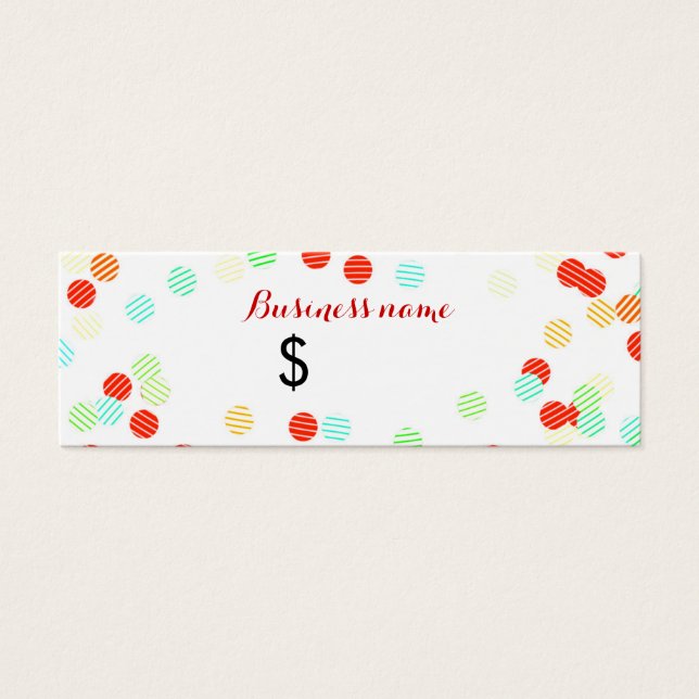 Fun Colourful Sprinkles Price Tag (Front)