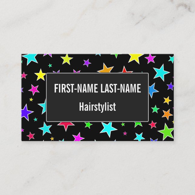 Fun, Colourful Stars Pattern Business Card (Front)