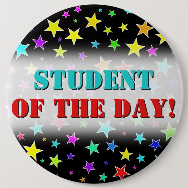 Fun, Colourful Stars Pattern Button (Front)