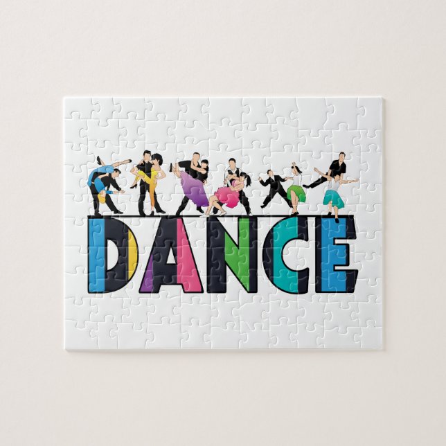Fun & Colourful Striped Dancers Dance Jigsaw Puzzle (Horizontal)