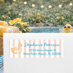 Fun Colourful Summer Pool Floatie Return Address