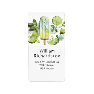 Fun, Colourful Summer Popsicle & LImes Label