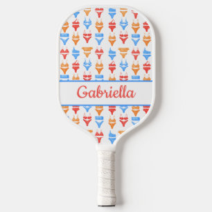 Fun Colourful Summer Swim Personalised Bachelorett Pickleball Paddle
