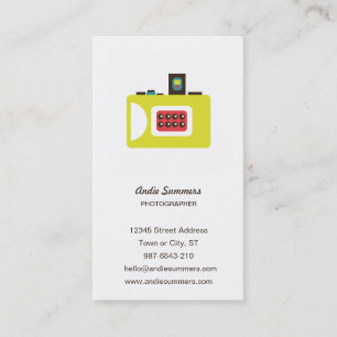 Fun Colourful Super S Camera Photographer Business Card