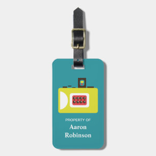 Fun Colourful Super S Camera Photographer Luggage Tag