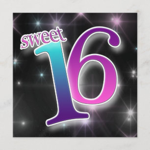 Fun & Colourful sweet 16th Birthday Party Invitation