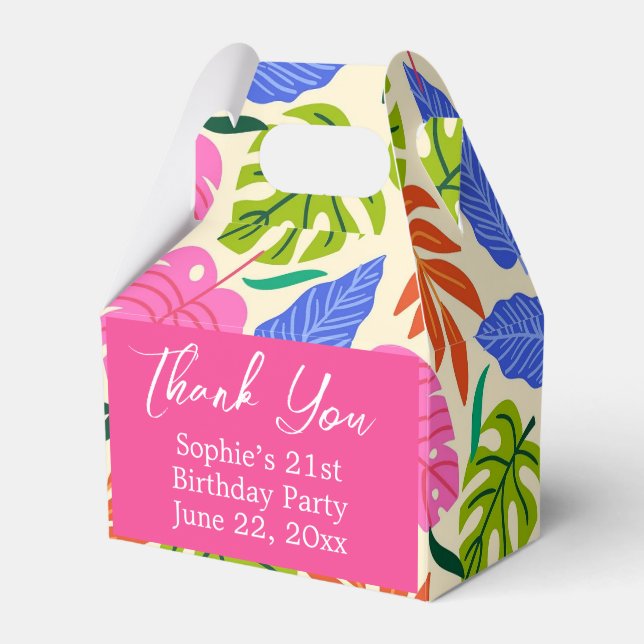 Fun colourful thank you treat/favour/gift boxes (Front Side)