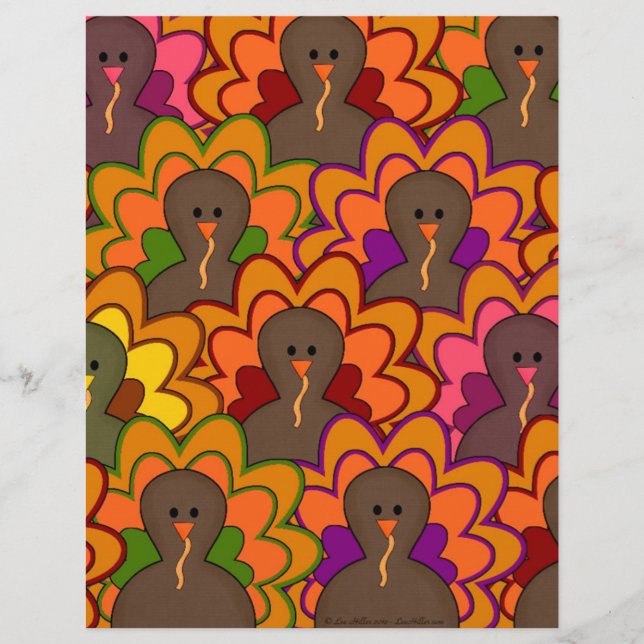 Fun Colourful Thanksgiving Turkeys (Front)