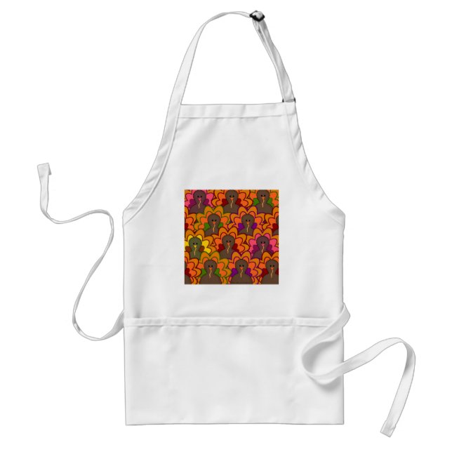 Fun Colourful Thanksgiving Turkeys Standard Apron (Front)