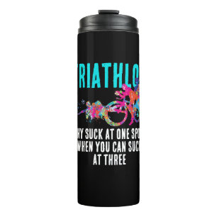 Fun Colourful Triathlon Sport Humour Paint Splatte Thermal Tumbler