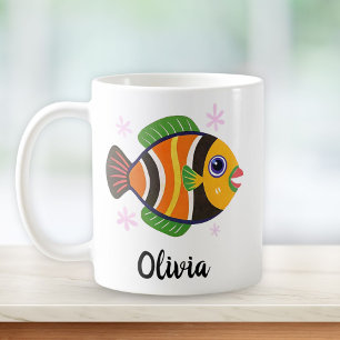 Fun Colourful Tropical Fish Personalised Coffee Mug