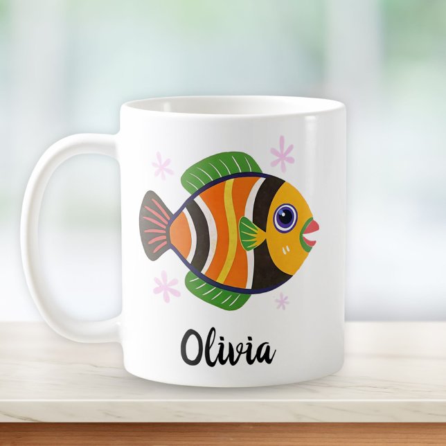 Fun Colourful Tropical Fish Personalised Coffee Mug (Creator Uploaded)