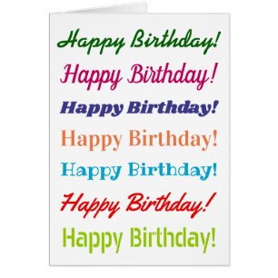 Fun, Colourful, Typographic "Happy Birthday!" Card