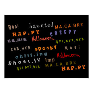 Fun & Colourful Typography Pattern, Halloween Poster