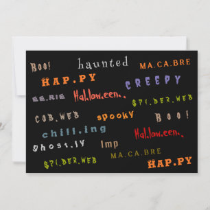 Fun & Colourful Typography Spirit Halloween Card
