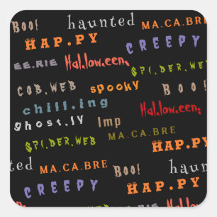 Fun & Colourful Typography Spirit Halloween Square Sticker