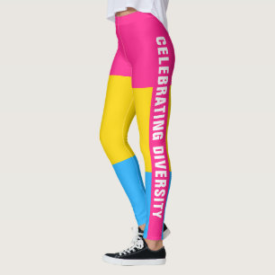 Fun Colourful Unique LGBT Pansexual Pride Flag Tex Leggings