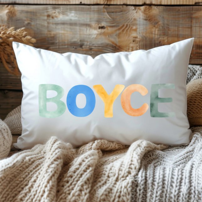Fun Colourful Watercolor Boyce Louisiana Town Lumbar Cushion (Creator Uploaded)