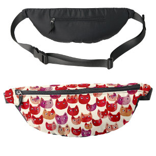 Fun Colourful Watercolor Cat Pattern Bum Bags