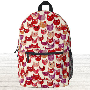 Fun Colourful Watercolor Cat Pattern Printed Backpack