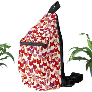 Fun Colourful Watercolor Cat Pattern Sling Bag