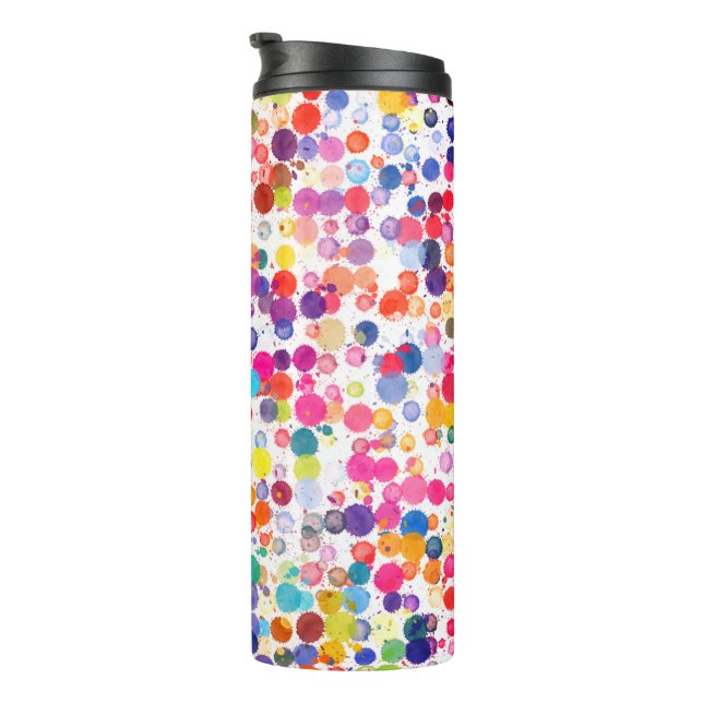 Fun Colourful Watercolor Paint Blots Kids Thermal Tumbler (Rotated Right)