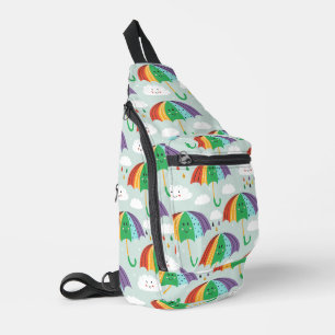 Fun colourful weather cartoon themed sling bag