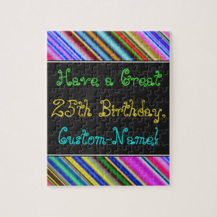 Fun, Colourful, Whimsical 25th Birthday Puzzle