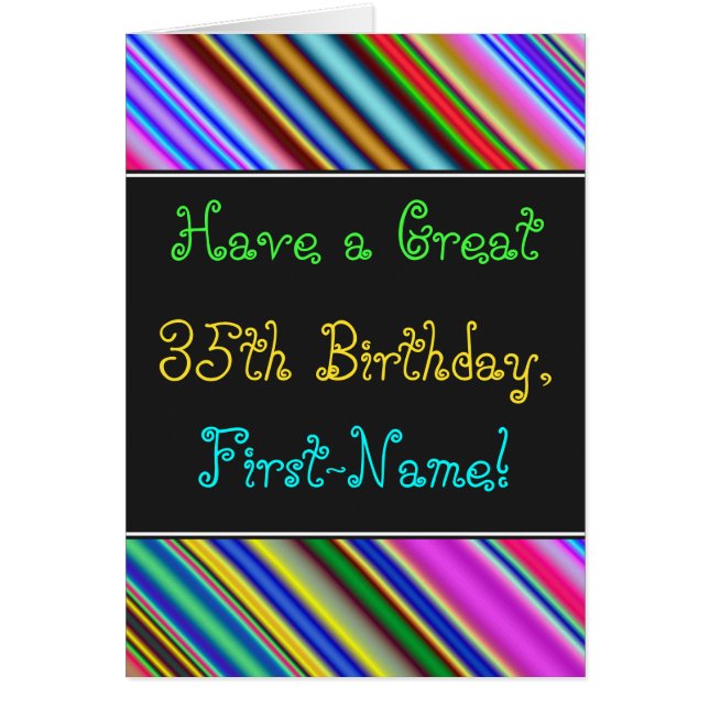 Fun, Colourful, Whimsical 35th Birthday Card (Front)