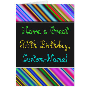 Fun, Colourful, Whimsical 35th Birthday Card