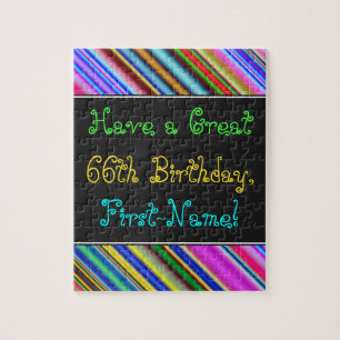 Fun, Colourful, Whimsical 66th Birthday Puzzle