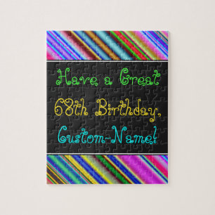 Fun, Colourful, Whimsical 68th Birthday Puzzle