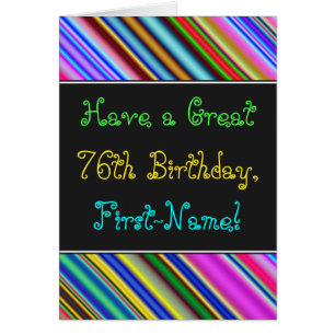 Fun, Colourful, Whimsical 76th Birthday Card