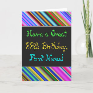 Fun, Colourful, Whimsical 88th Birthday Card