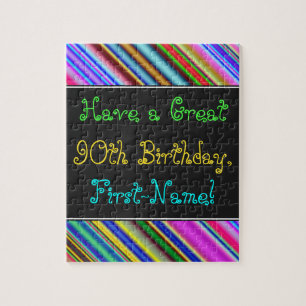 Fun, Colourful, Whimsical 90th Birthday Puzzle