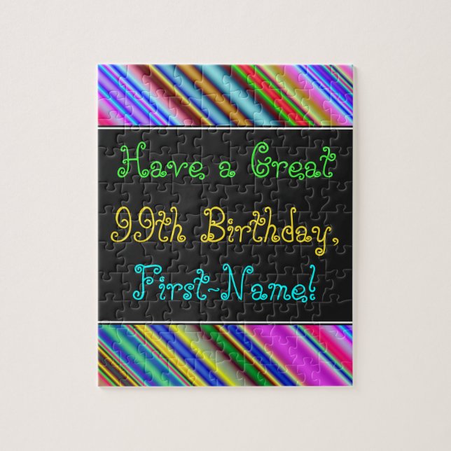 Fun, Colourful, Whimsical 99th Birthday Puzzle (Vertical)
