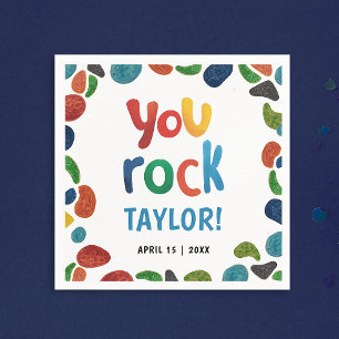 Fun Colourful You Rock Climb Adrenaline Brush Typo Napkin