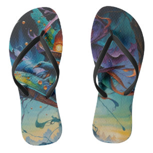 Fun colours flip flops