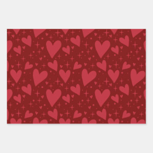 Fun Colours Stars and Hearts Wrapping Paper Sheet