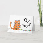 Fun Combo Christmas Hanukkah Holiday Greeting<br><div class="desc">Our ginger cat is wrapped in Christmas holiday lights.  Oy vey!  This is a fun combination Christmas and Hanukkah card for blended households,  those that celebrate both holidays and those that simply like the card.</div>