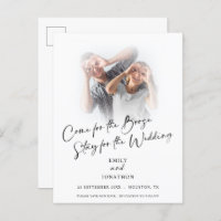 Fun Come For Booze Photo Save The Date Announcemen