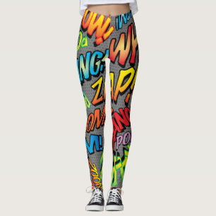 Fun Comic Book Pop Art Sounds Leggings