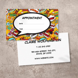 Fun Comic Book Speech Bubble Appointment Card