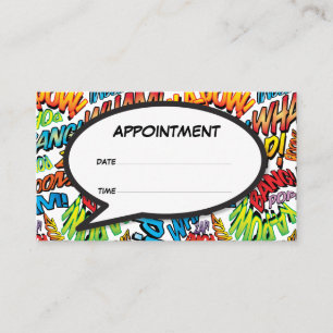 Fun Comic Book Speech Bubble Appointment Card