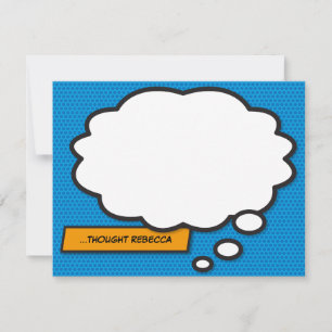 Fun Comic Book Think Bubble Personalised Card