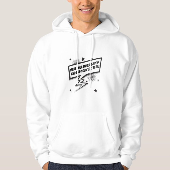 Fun comic style callout speech bubble hoodie (Front)