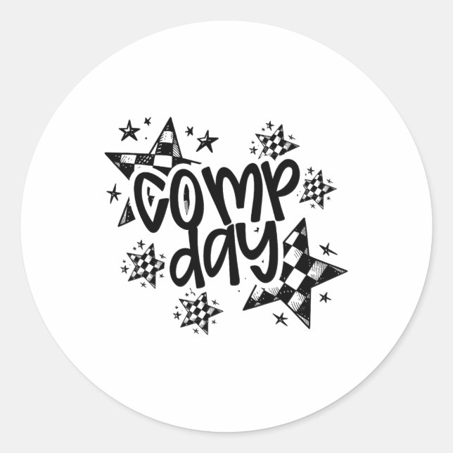 Fun Comp Day Cheerleading Competition Day Cheer Co Classic Round Sticker (Front)
