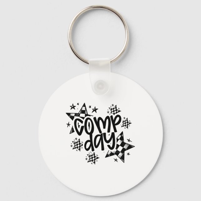 Fun Comp Day Cheerleading Competition Day Cheer Co Key Ring (Front)