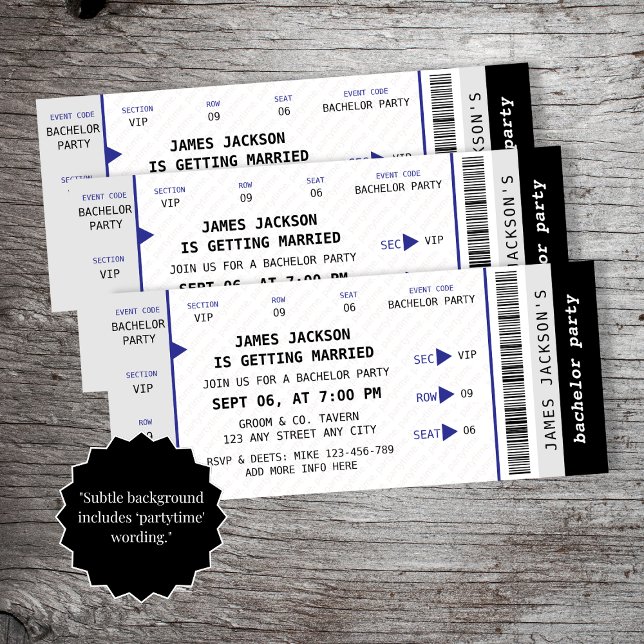 Fun Concert Ticket Music Bachelor Party Invitation (Fun Concert Ticket Music Bachelor Party Invitation)