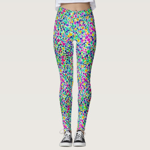Fun Confetti Colourful Dots Watercolor Pattern  Leggings
